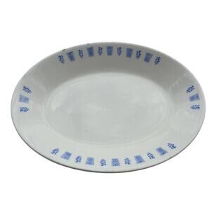Oxford Brazil Platter Vintage Restaurant Ware 2830-1 Cream Blue 11” X 8.25” EUC